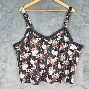 Hot Topic Top 3X Skull‎ Floral Satin Coquette Fairy Grunge Cute Goth Whimsygoth